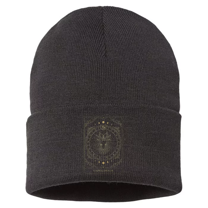 Capricorn Tarot Card Zodiac Sustainable Knit Beanie