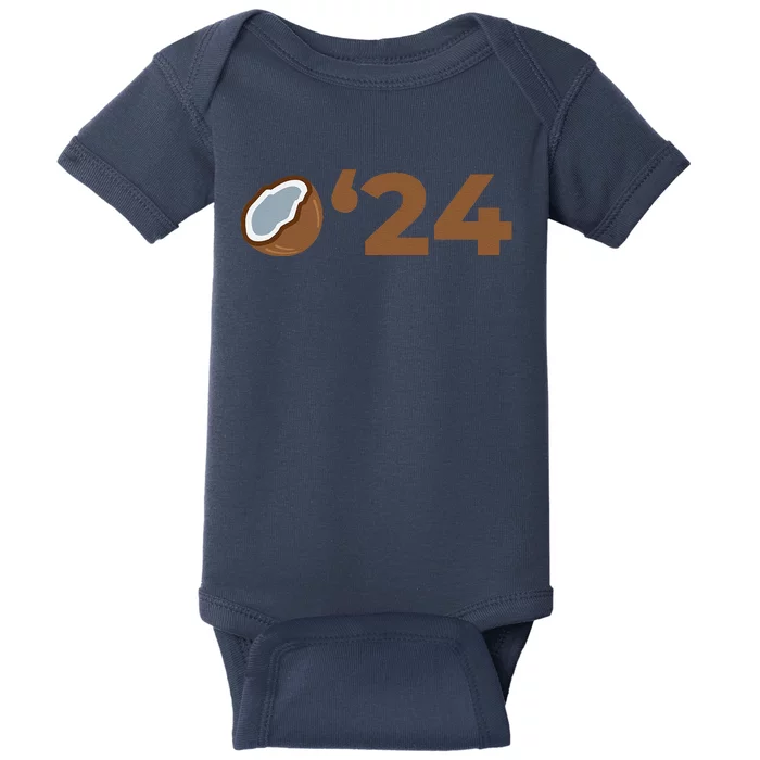 Coconut Tree Campaign Slogan 24 Kamala Statement Democrat Baby Bodysuit