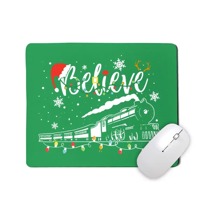 Christmas Train Christmas Believe Xmas Santa Mousepad