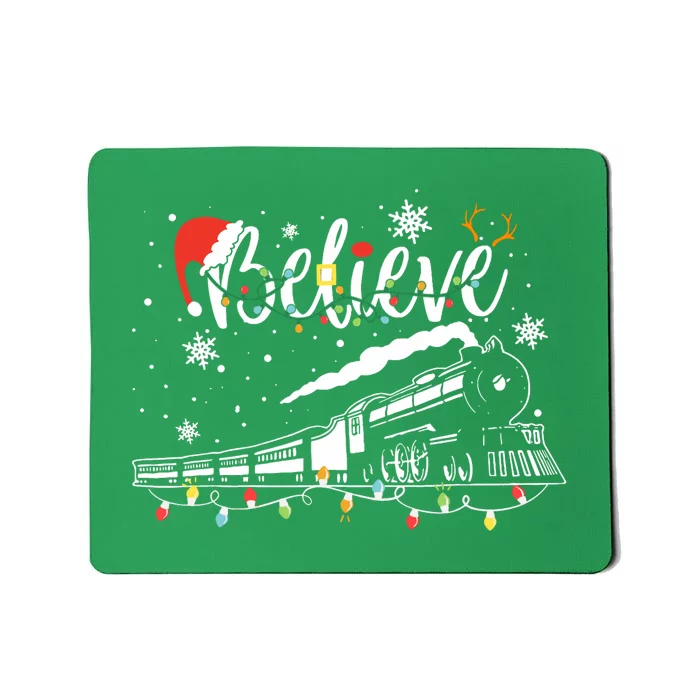 Christmas Train Christmas Believe Xmas Santa Mousepad