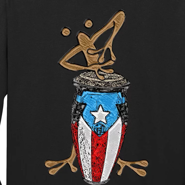 Coqui Taino Conga Boricua Puerto Rican Flag Gift Tall Long Sleeve T-Shirt