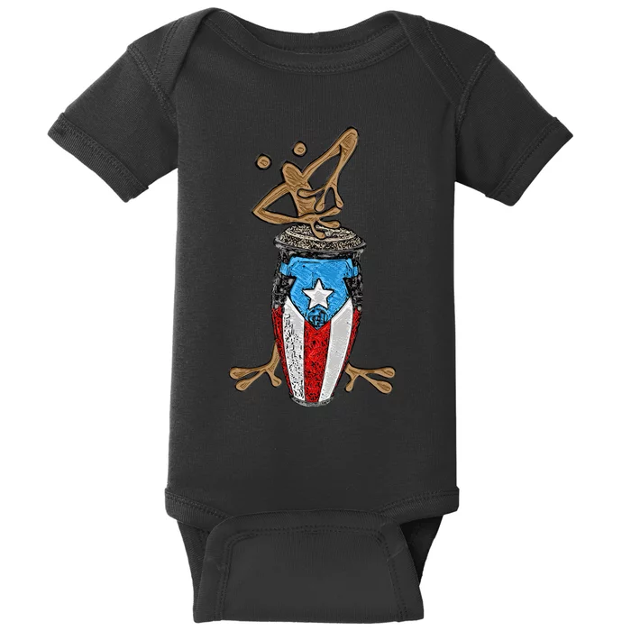 Coqui Taino Conga Boricua Puerto Rican Flag Gift Baby Bodysuit