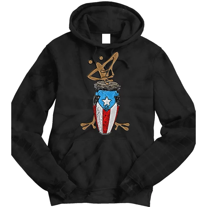 Coqui Taino Conga Boricua Puerto Rican Flag Gift Tie Dye Hoodie