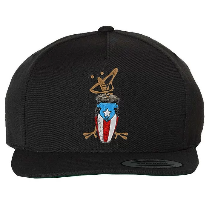 Coqui Taino Conga Boricua Puerto Rican Flag Gift Wool Snapback Cap