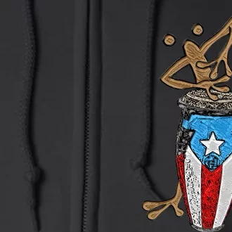 Coqui Taino Conga Boricua Puerto Rican Flag Gift Full Zip Hoodie