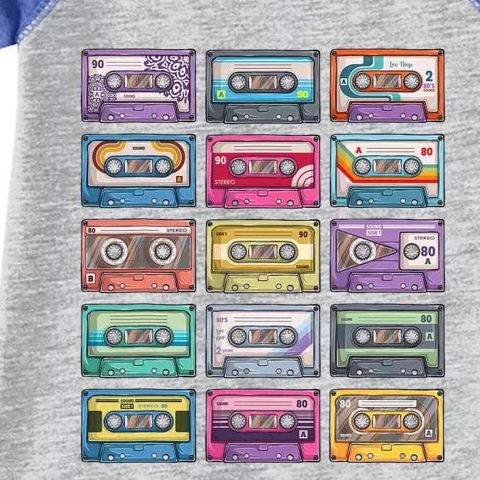 Cassette Tapes Collection 80S 90S Music Mixtape Infant Baby Jersey Bodysuit