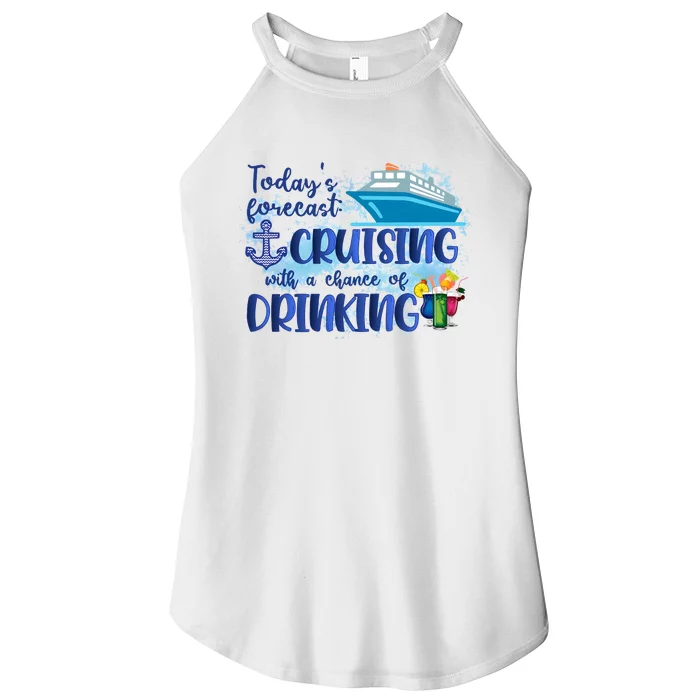 Cruising Together Cruising With A Chance Of Drinking Girl Trip Girl Weekend Women’s Perfect Tri Rocker Tank