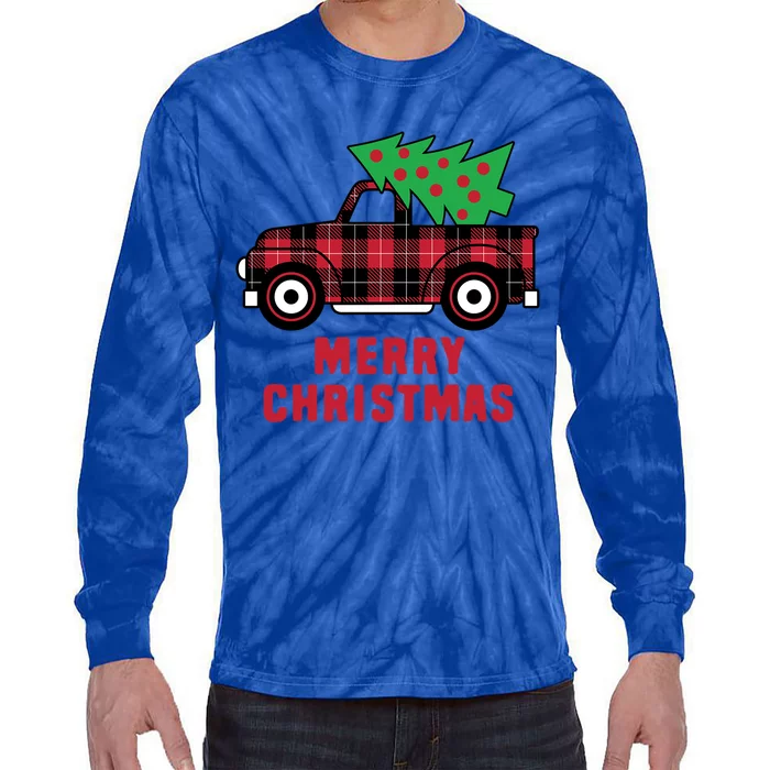 Christmas Truck Cool Gift Tie-Dye Long Sleeve Shirt