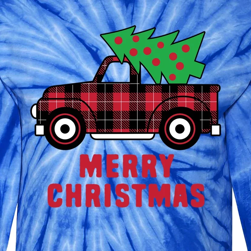 Christmas Truck Cool Gift Tie-Dye Long Sleeve Shirt