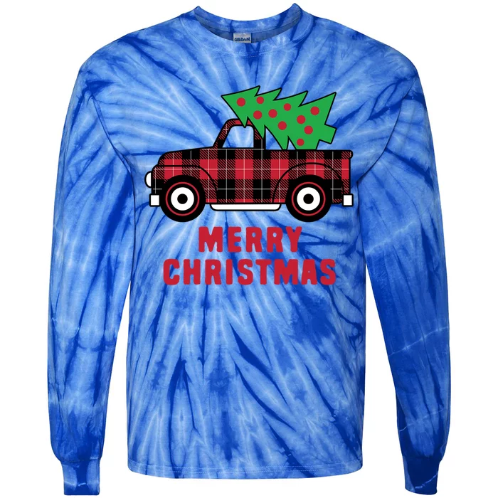 Christmas Truck Cool Gift Tie-Dye Long Sleeve Shirt