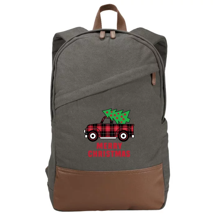 Christmas Truck Cool Gift Cotton Canvas Backpack