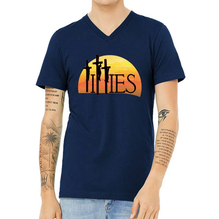 Crucifixion TITTIES V-Neck T-Shirt