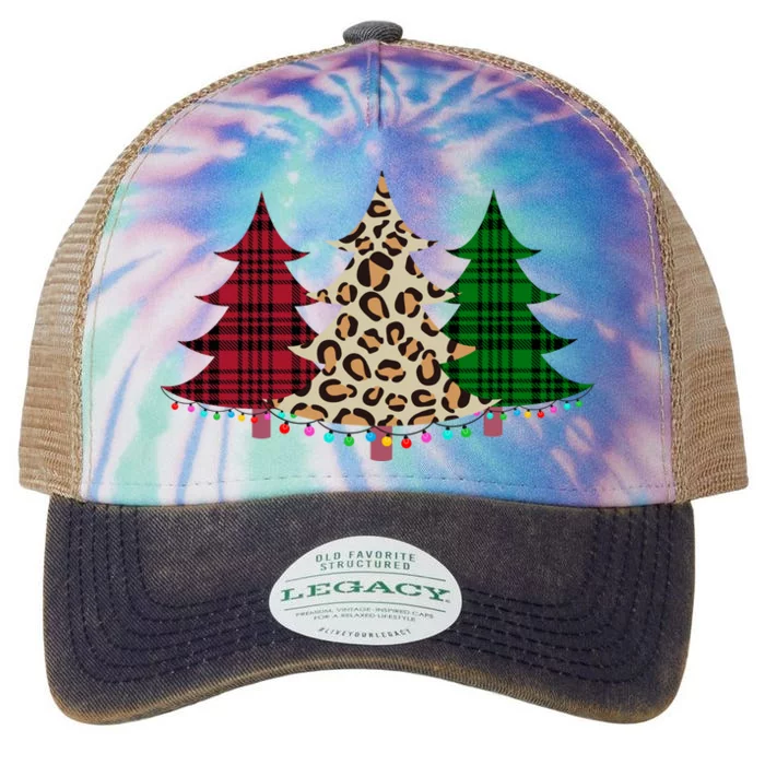 Christmas Tree Cheetah Plaid Legacy Tie Dye Trucker Hat