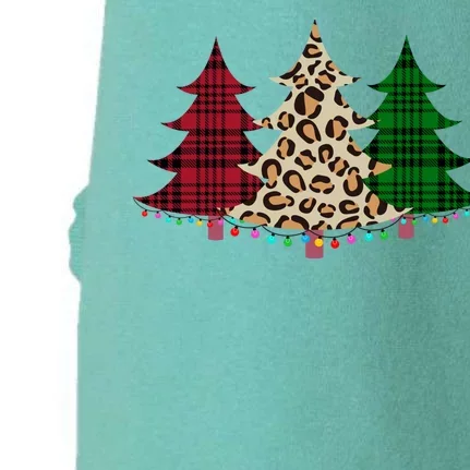 Christmas Tree Cheetah Plaid Doggie 3-End Fleece Hoodie