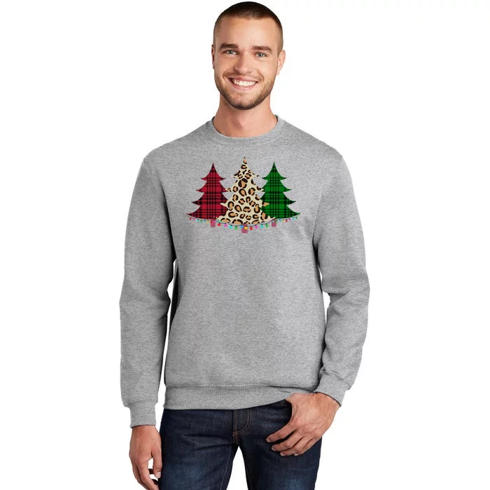 Christmas Tree Cheetah Plaid Tall Sweatshirt