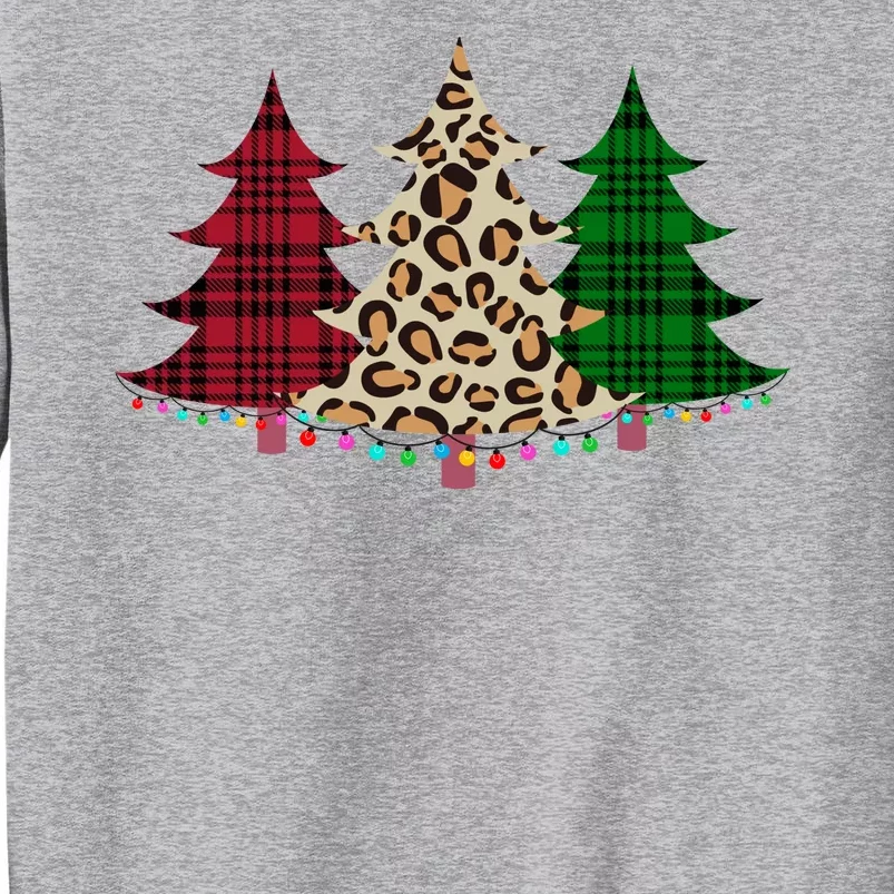 Christmas Tree Cheetah Plaid Tall Sweatshirt