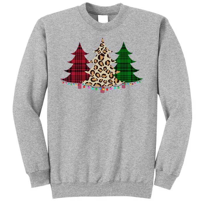 Christmas Tree Cheetah Plaid Tall Sweatshirt