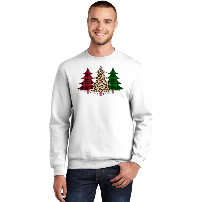 Christmas Tree Cheetah Plaid Sweatshirt