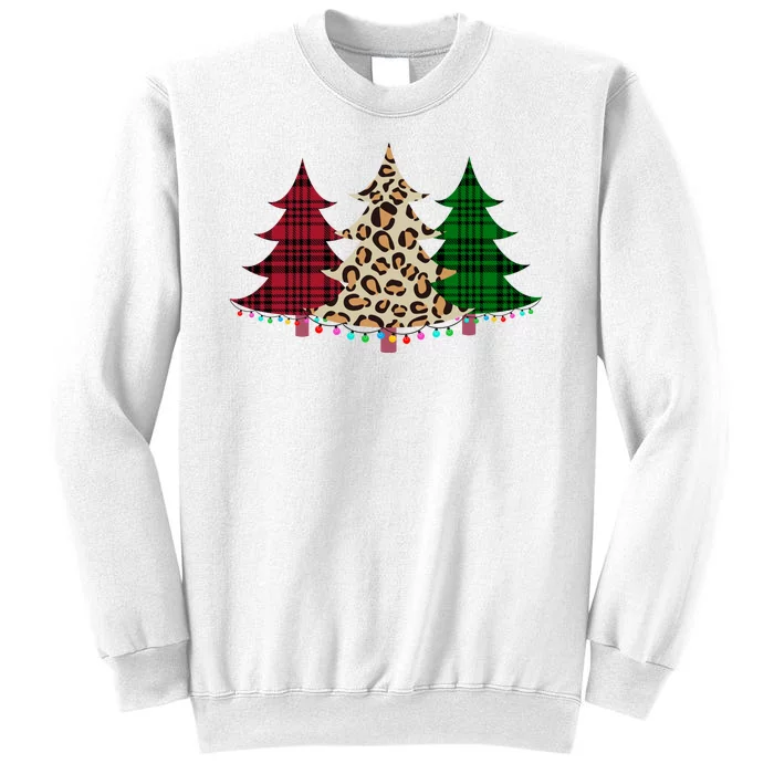 Christmas Tree Cheetah Plaid Sweatshirt