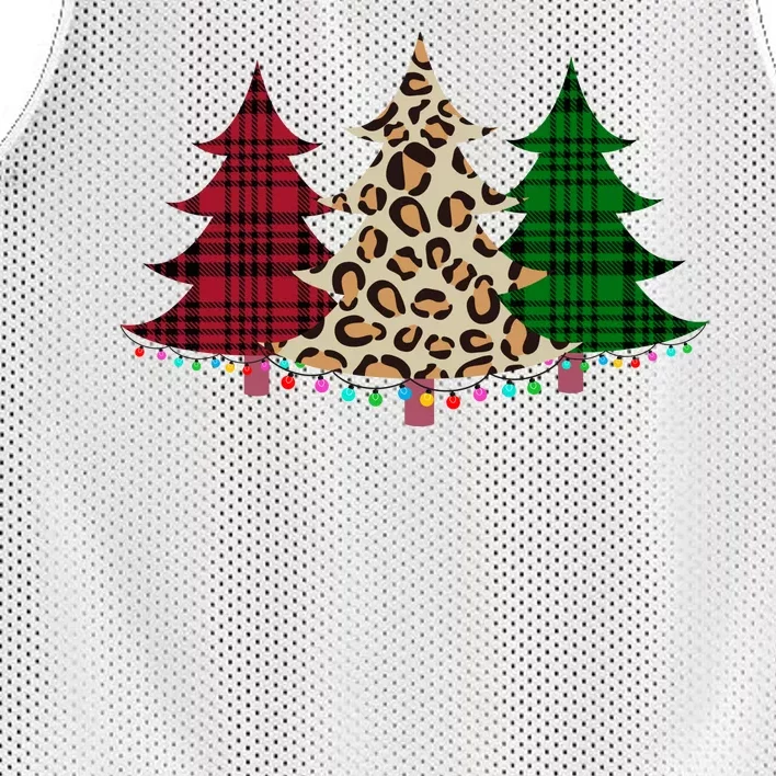 Christmas Tree Cheetah Plaid Mesh Reversible Basketball Jersey Tank