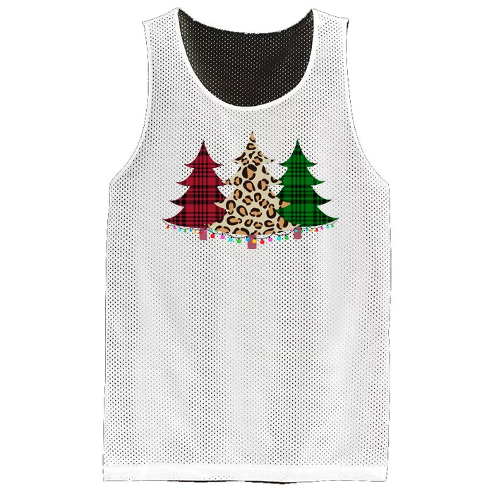 Christmas Tree Cheetah Plaid Mesh Reversible Basketball Jersey Tank