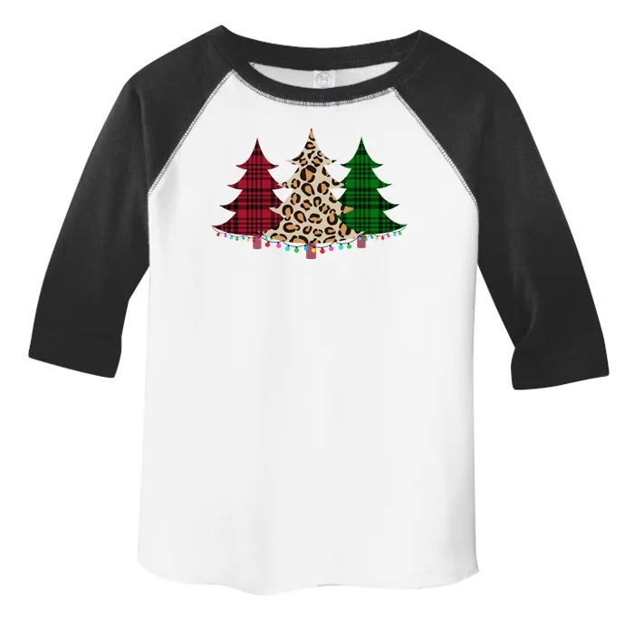 Christmas Tree Cheetah Plaid Toddler Fine Jersey T-Shirt