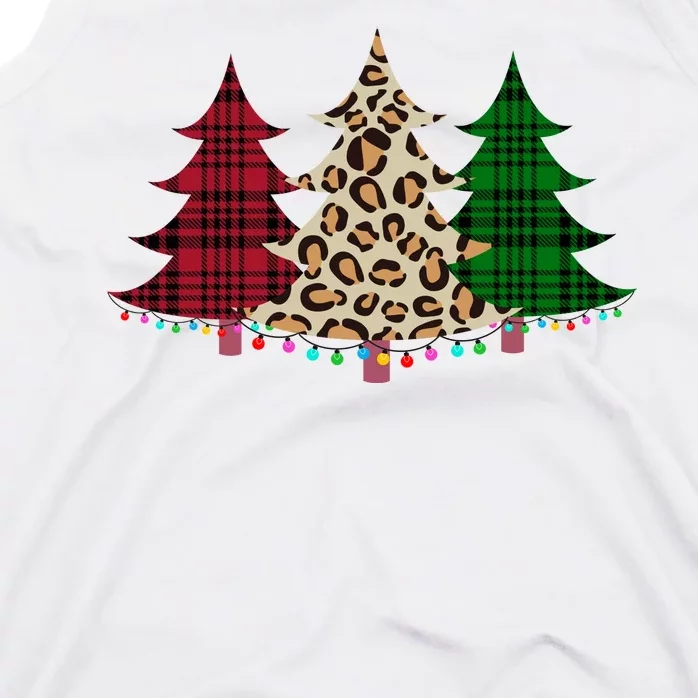 Christmas Tree Cheetah Plaid Tank Top