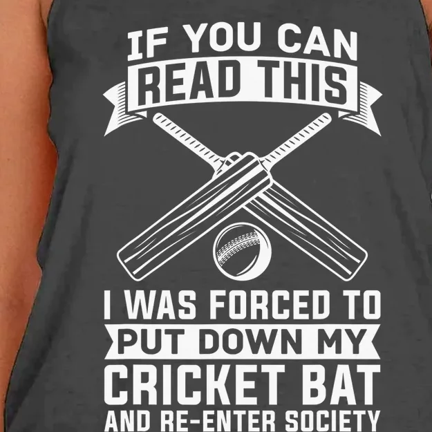 Cricketer Team Club Player Batsman Bowler Women's Knotted Racerback Tank