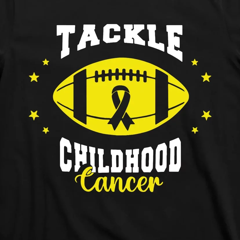 Childhood Tackle Childhood Cancer Awareness Football Gold T-Shirt