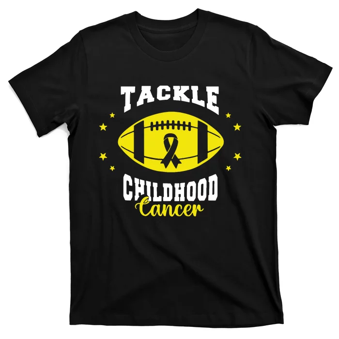 Childhood Tackle Childhood Cancer Awareness Football Gold T-Shirt