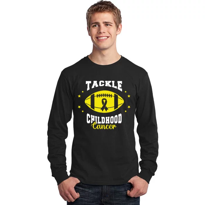 Childhood Tackle Childhood Cancer Awareness Football Gold Tall Long Sleeve T-Shirt