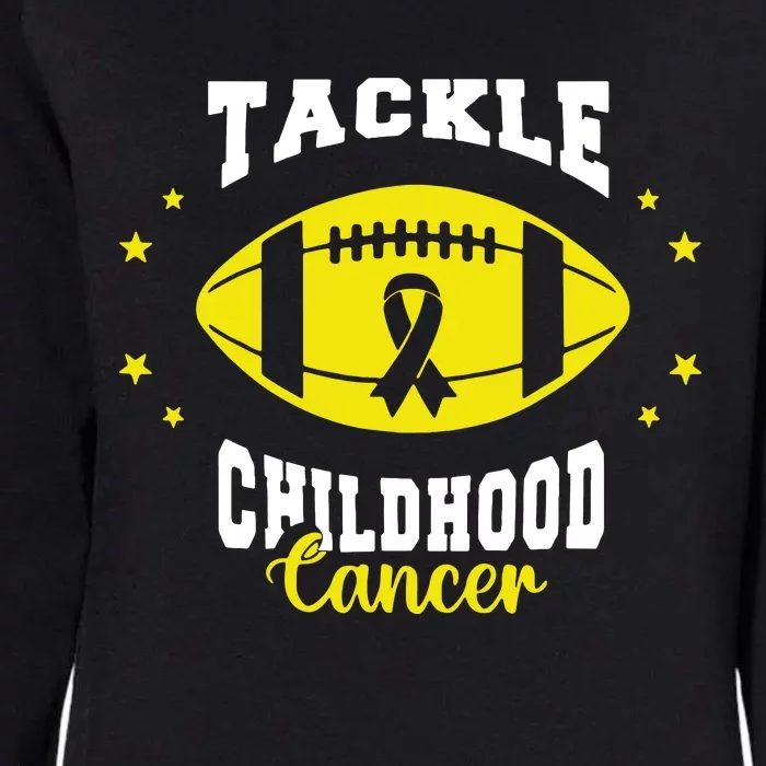 Childhood Tackle Childhood Cancer Awareness Football Gold Womens California Wash Sweatshirt