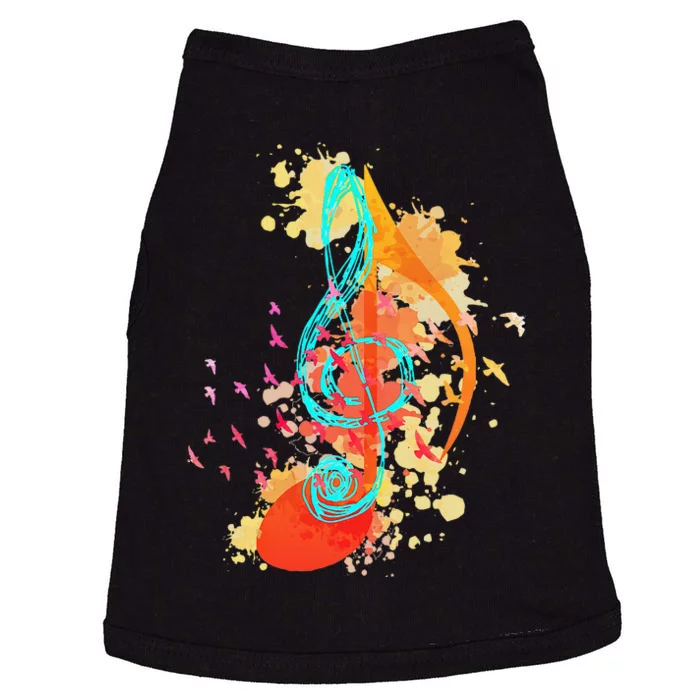 Colorful Treble Clef Music Theory Musician Teacher Birds Doggie Tank