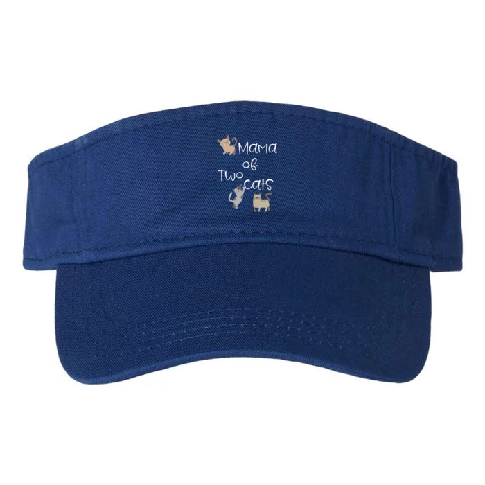 Cute Two Cat Mama Saying Playful Kitties For Cat Owner Moms Gift Valucap Bio-Washed Visor