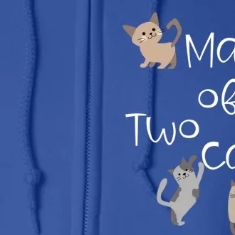 Cute Two Cat Mama Saying Playful Kitties For Cat Owner Moms Gift Full Zip Hoodie