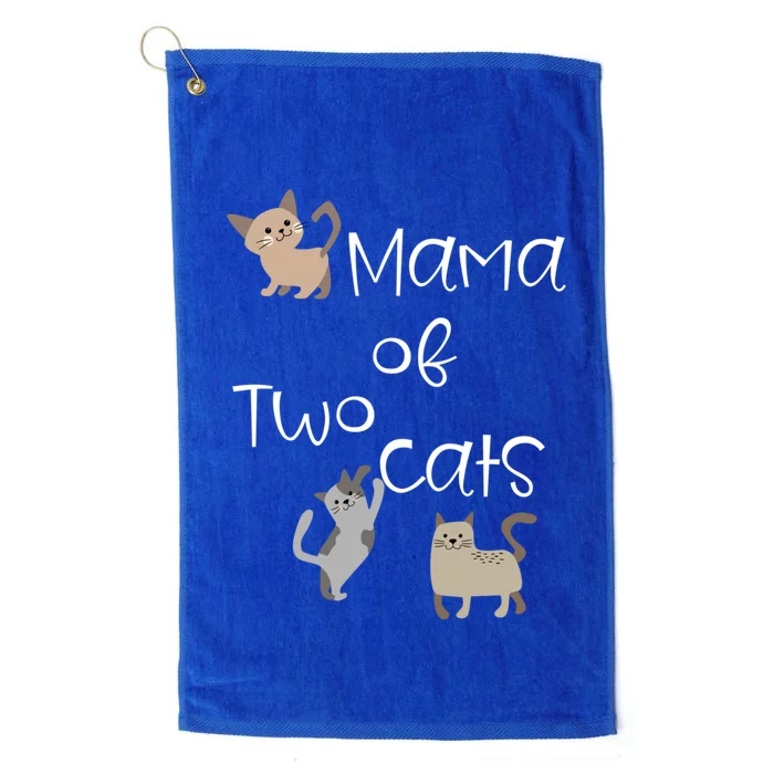 Cute Two Cat Mama Saying Playful Kitties For Cat Owner Moms Gift Platinum Collection Golf Towel