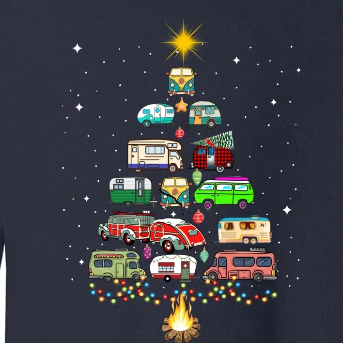 Christmas Tree Camper Vehicles Camping RVing Trailers Toddler Sweatshirt