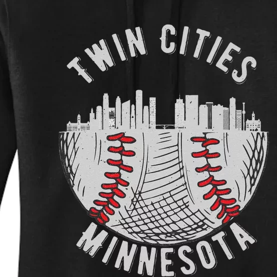 Cool Twin Cities Minnesota MN Baseball Skyline St. Paul MPLS Women's Pullover Hoodie