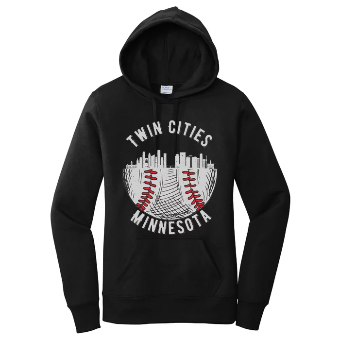 Cool Twin Cities Minnesota MN Baseball Skyline St. Paul MPLS Women's Pullover Hoodie