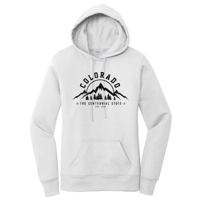 Colorado The Centennial State Est. 1867 Mountains Women's Pullover Hoodie