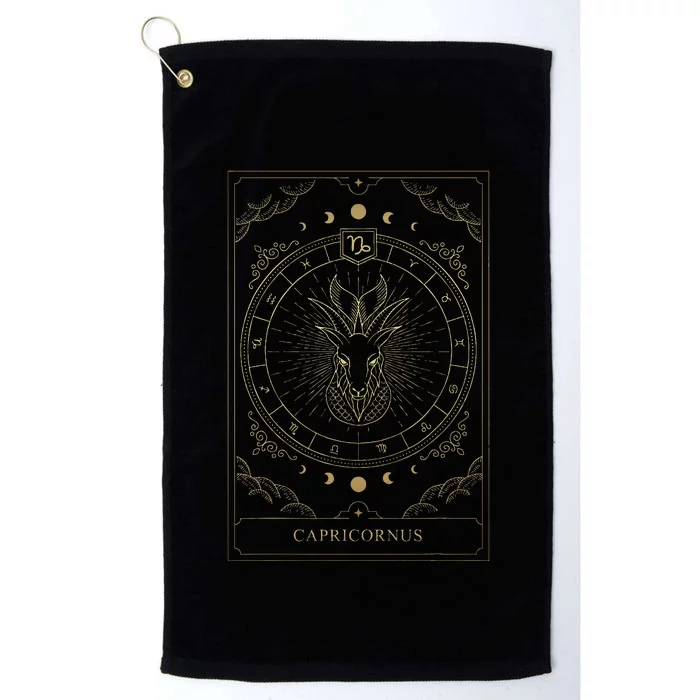 Capricorn Tarot Card Zodiac Platinum Collection Golf Towel