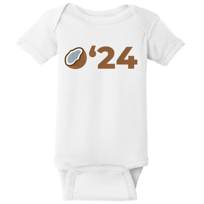 Coconut Tree Campaign Slogan 24 Kamala Statement Democrat Baby Bodysuit