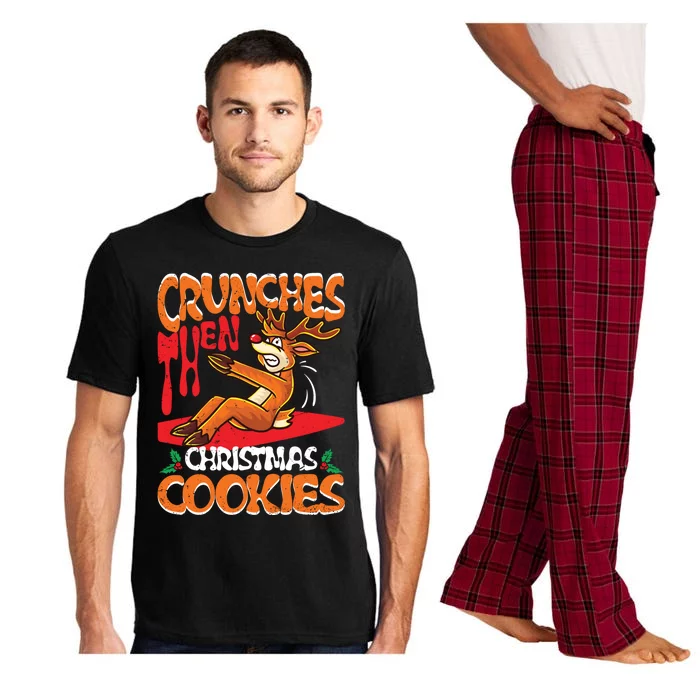 Crunches Then Christmas Cookies Reindeer Gym Merry Liftmas Gift Pajama Set