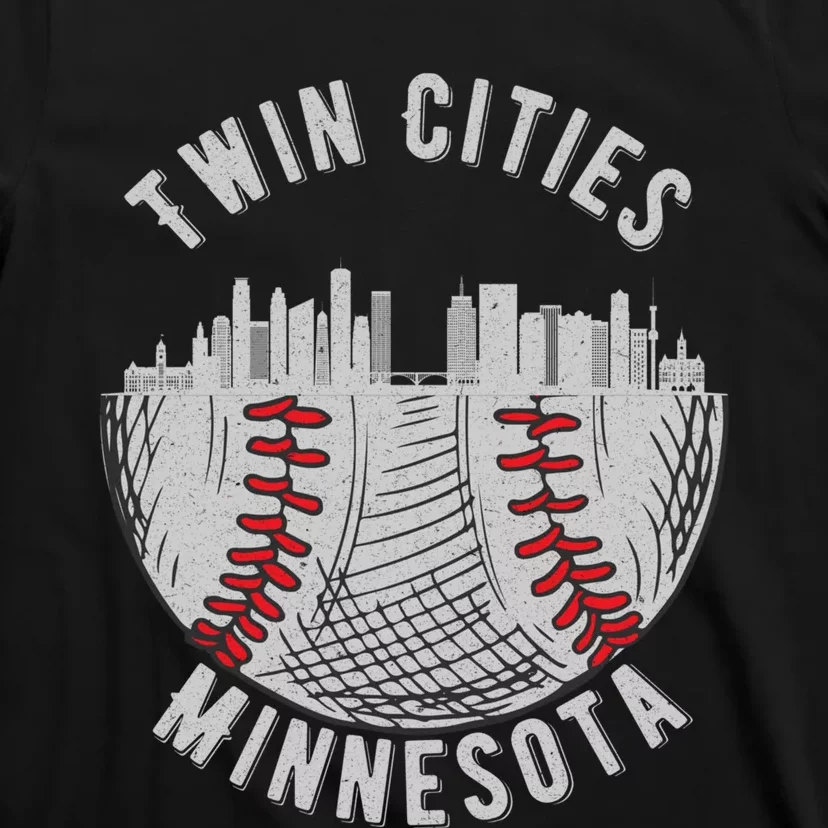 Cool Twin Cities Minnesota MN Baseball Skyline St. Paul-MPLS T-Shirt