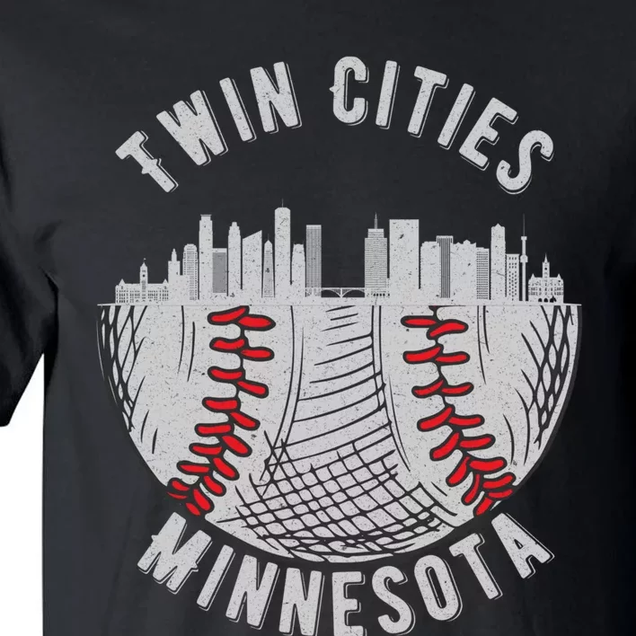 Cool Twin Cities Minnesota MN Baseball Skyline St. Paul-MPLS Tall T-Shirt