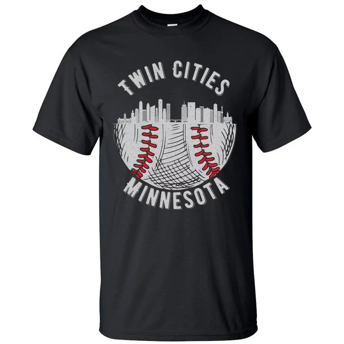 Cool Twin Cities Minnesota MN Baseball Skyline St. Paul-MPLS Tall T-Shirt