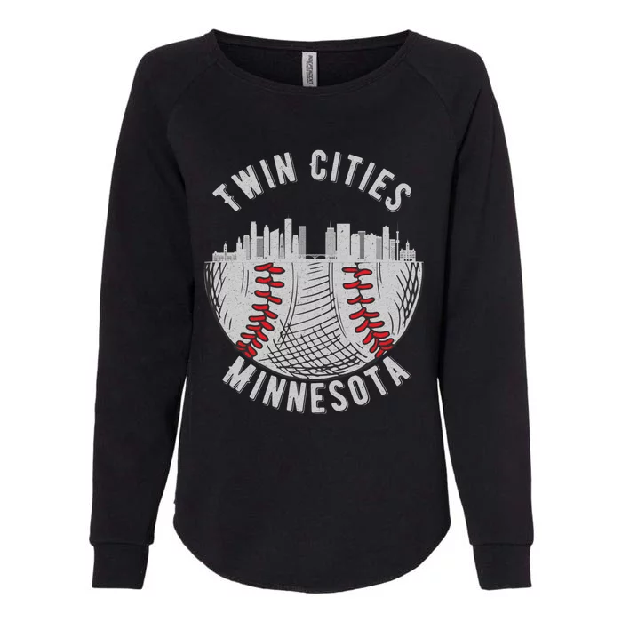 Cool Twin Cities Minnesota MN Baseball Skyline St. Paul-MPLS Womens California Wash Sweatshirt