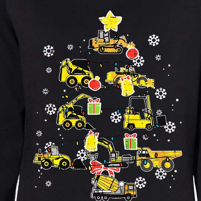 Construction Trucks Christmas Tree Xmas Womens California Wash Sweatshirt