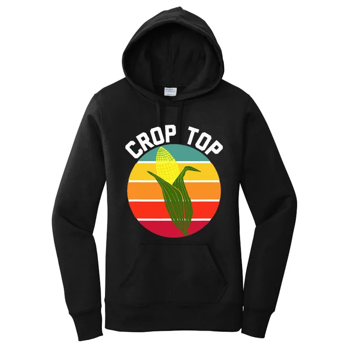 Crop Top Country Fair Joke Pun Corn On The Cob Corny Women's Pullover Hoodie