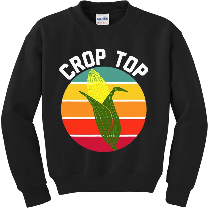 Crop Top Country Fair Joke Pun Corn On The Cob Corny Kids Sweatshirt